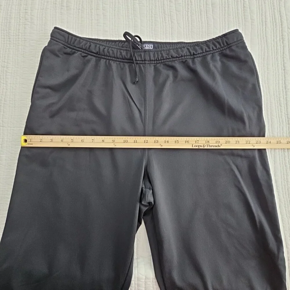 Lands' End Double‎ Stripe Jogger Men's XL (40-42) Black Drawstring Elastic Waist
